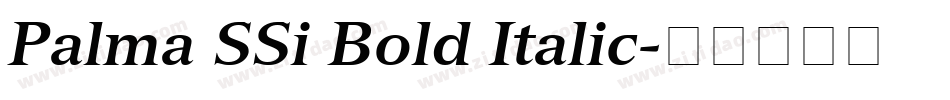 Palma SSi Bold Italic字体转换